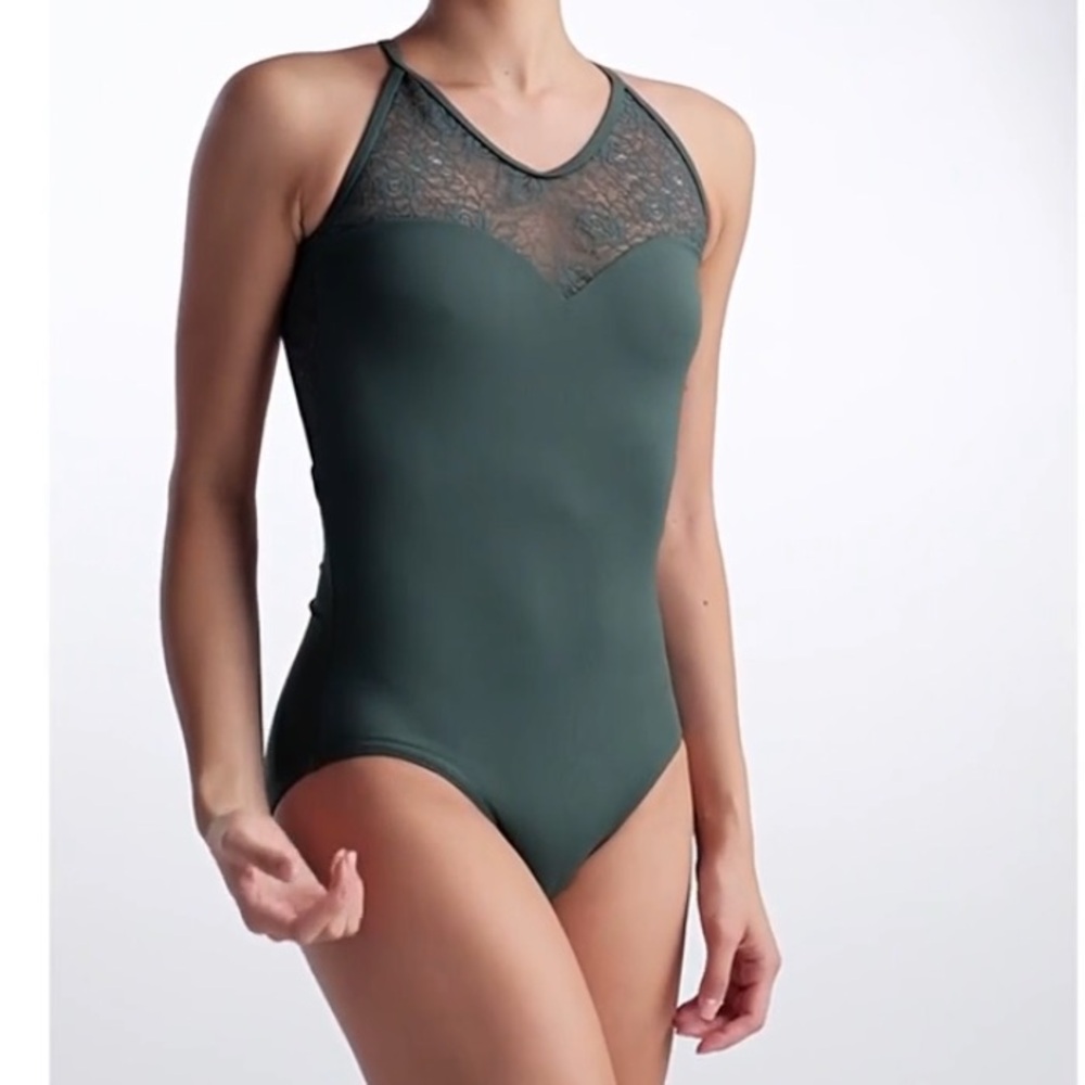 Ballet Rosa Amari Leotard— sage olive green adult women’s medium large lace